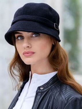 NWT Mucros Weavers Flapper Black Wool Hat Adjustable